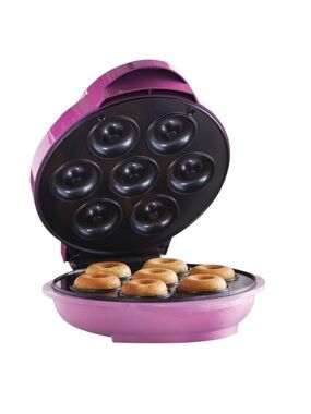 Brentwood TS-250 Mini Donut Maker Machine Non-Stick Pink New In Box